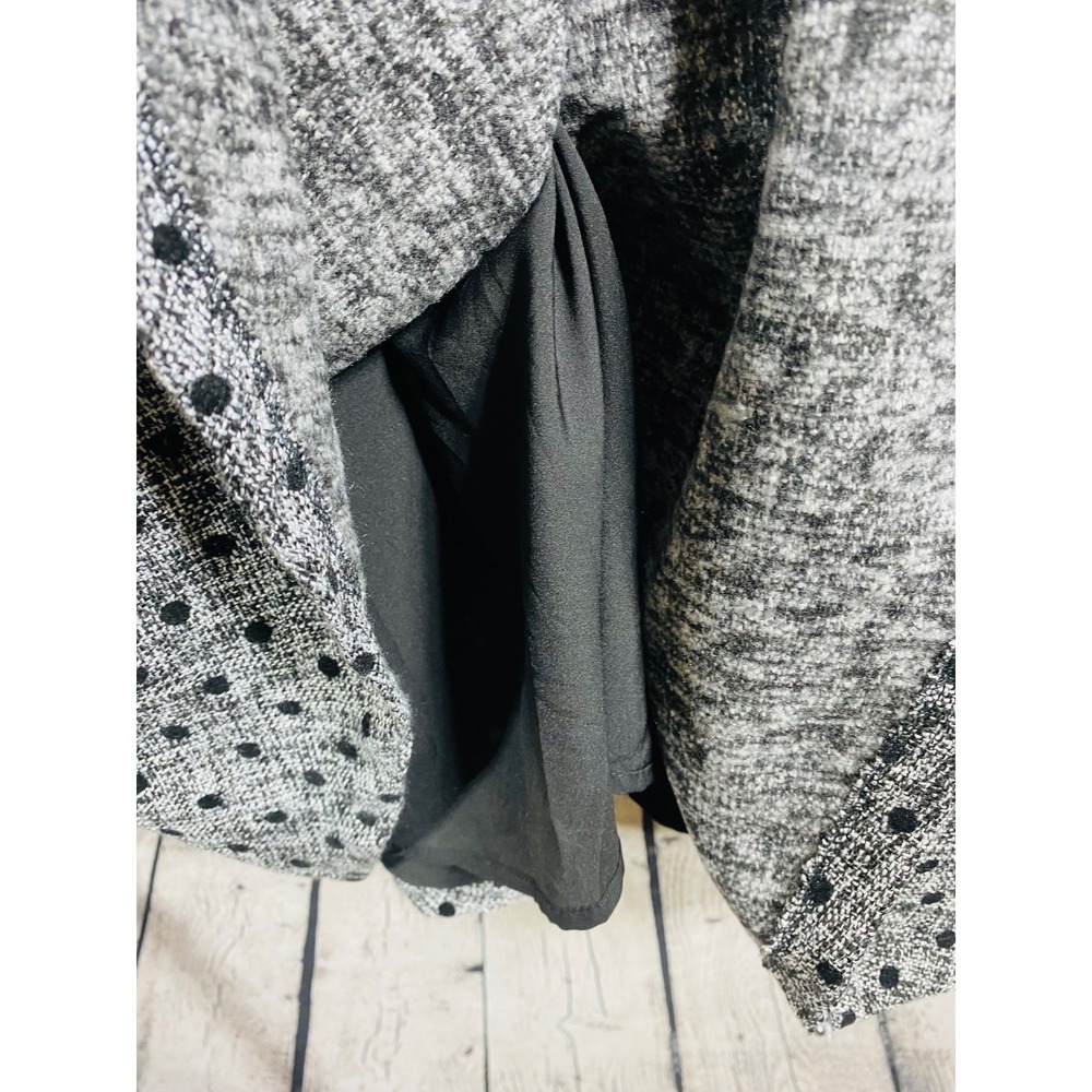 ModCloth Dress Womens 10 Fit and Flare Grey Polka Dot NWT Belted Pockets Tweed - Picture 9 of 10